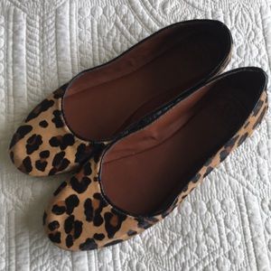 Lucky Brand calf hair leopard flats